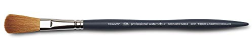 Winsor & Newton 5011413 Professional Aquarellpinsel, Malpinsel für Aquarellfarben mit synthetischen Fasern, ergonomischer Griff, langlebig & formstabil, kurze Stiel - Mop - 1/2
