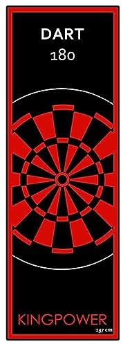 Kingpower Dartteppich mit Abwurflinie, Dart Zubehör mit Motiv, Dartmatte mit Oche, pflegeleichter Teppich rutschfest, Auswahl:Design 19-237 x 80 cm