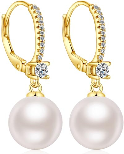 jiamiaoi Perlenohrringe Silber 925 Hängend Perlen Ohrringe Silber Hängend Damen Ohrringe Perle Hängende Ohrringe Perlen Schmuck