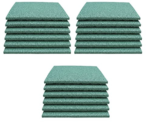 18x Fallschutzmatten 50x50x4cm Grün Gummimatte Platten Gymnastik Fitness Pool Kinder