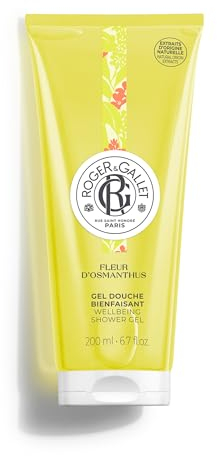 Roger&Gallet - Gel Douche Bienfaisant Fleur d'Osmanthus 200ml - Aloe Vera - Base lavante 100% d'origine végétale - Mousse Onctueuse