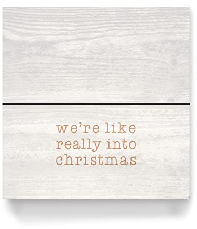 artboxONE Holzbild 20x20 cm Typografie Wirklich in Weihnachten von Künstler Orara Studio