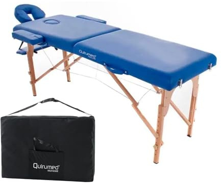 Quirumed Camilla Plegable Masaje de Madera Easy 194 x 70 cm Azul, M1XL-AZ