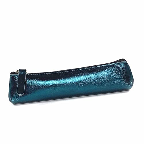 SinnWunder KLEINES Federmäppchen - Stifte-Etui – Schlampermäppchen – aus echtem italienischem Leder metallic Petrol und vielen weiteren schönen Farben