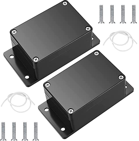 Verdrahtung Anschlussdose, 2 Stück Elektronik Anschlussdose IP65,Elektronik Anschlussdose, Elektronische Projektbox Gehäuse mit festem Ohr,für Feuchträume Boden Verteilerdose,Schwarz(100x68x50 mm)