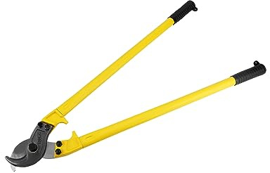QWORK Kabelschneider, gehärteter Edelstahlschneider zum Schneiden von bis zu 1,3 cm dicken Drahtseilen, 81,3 cm