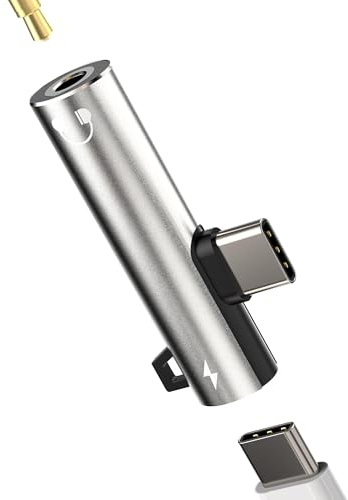 iPhone15 Pro Max Plus USB C auf 3.5mm Kopfhörer Klinke Adapter Typec Ladekabel Splitter DAC Aux Schnellladegerät Stecker kompatibel für Sumsung Huawei Xiaomi iPad 10、Apple、Air4/5、Mini6、3.5+tp