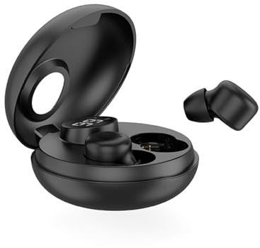 Xmenha Confortable Mini Écouteurs sans Fil Écouteurs Bluetooth Petits Caché Intra Ariculaires, Léger pour Sommeil Bluetooth Antibruit Résistance à l'eau étanchéité IPX4 Jusqu'à 20h d'autonomie