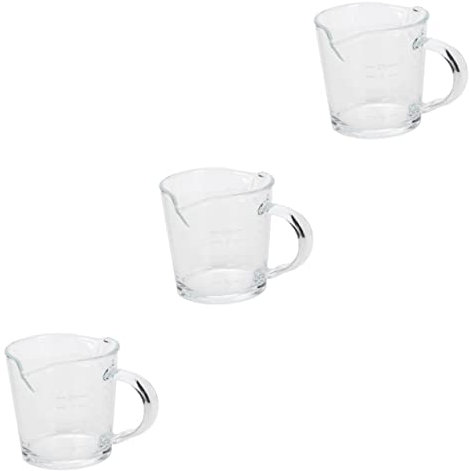 ABOOFAN 3 Stk Milch tasse Kaffeetasse messbecher Glasbecher klare Kaffeetasse Glas Espresso Espressotassen Kaffeebecher Tasse mit Kaffeetasse mit Doppelauslauf hohe Festigkeit Pack