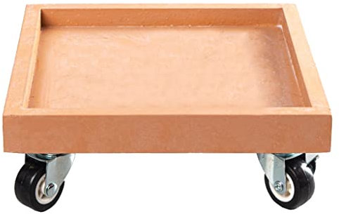 ASHILD Carrello portavasi Quadrato per impieghi gravosi con Ruote, Carrello portavasi con Supporto per Piante rotanti, Vassoio sottovaso per fioriera con Ruote, Carrello portafiori in Vaso con Rote