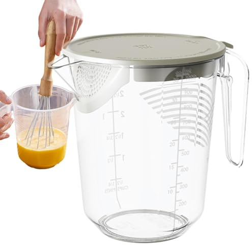 Maciun Verre doseur de cuisson avec poignée et balance | Verre doseur pour la cuisine, la pâtisserie, la farine, le sucre