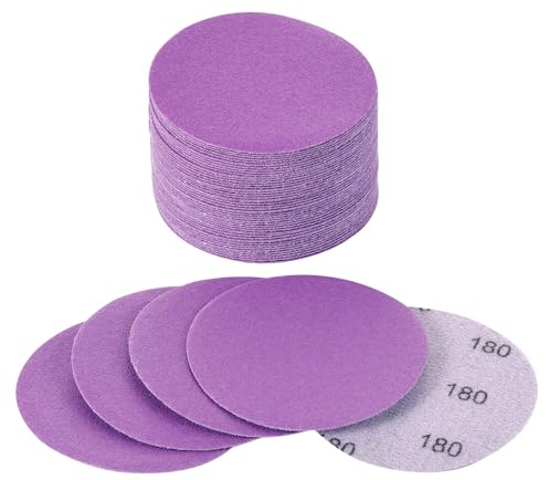 Arilier Dischi abrasivi da 7,6 cm, 40 pezzi, carta vetrata grana 180, fissaggio per trapano, dischi di carta vetrata con gancio e anello per levigatrici orbitali casuali, carta abrasiva in allumina