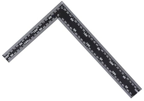 Équerre de charpentier en forme de L à angle droit de 90 degrés pour charpentier en métal (300 mm x 200 mm) Règle en forme de L en métal