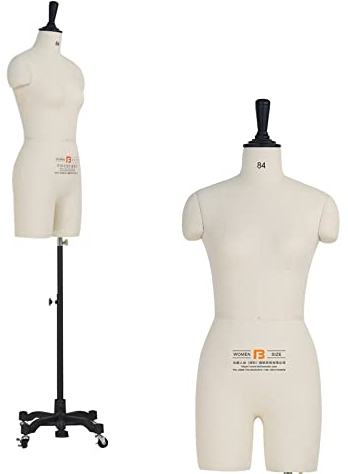 OZSSLJJ Schaufensterpuppe Torso Schneiderpuppe Körper Schneiderpuppe weiblich Übergröße, Styropor Kleiderständer Schaufensterpuppe(155/78A)