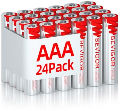 BEVIGOR AAA Lithium Batteries, 24Pack Lithium Iron Triple A Batteries, 1.5V Longer Lasting AAA Batteries for Flashlight, Toys, Remote Control, Battery of Tablet Accessories Non-Rechargeable