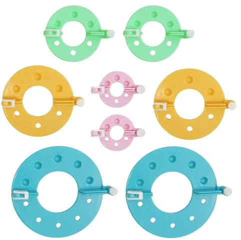 8 Pcs Pompom Makers, 4 Sizes Pom pom Makers, Reusable DIY Fluff Balls Knitting Craft Easy Way to Make Pompoms for Fluff Ball Weaver Needle Craft DIY Wool Knitting Craft Tool Set Decoration