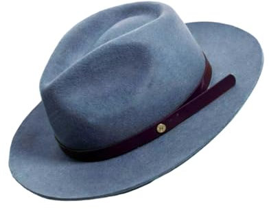 BHFYOB Homburg Zylinderhut mit exotischem Gürtel viktorianischer Zeitalter Wolle Zylinder Klassischer Porkpie Hut für Jungen Männer Erwachsene Wolle