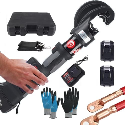 Prensadora hidráulica portátil recargable, 16-400 mm², crimpadora de alambre hidráulica eléctrica, crimpadora de alambre hidráulico de mano, alicates de crimpado de terminales de pantalla OLED