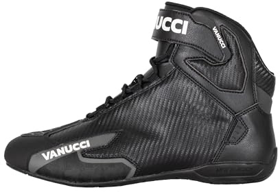 Vanucci VSB-3 Motorrad Schuhe Herren, Leichte Motorradschuhe mit CE-Zertifizierung, Atmungsaktive Motorradstiefel Herren, Gr. 40-46