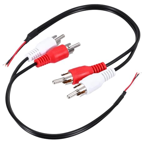 QUARKZMAN 0.2 Meter Cinch Kabel Offenes Rot/Weißes RCA 2 Männliches Steckerbuchsenadapter zu Blankem Draht Offenes Ende Audio Video RCA Kabel für Verstärker Lautsprecher Draht Packung mit 2