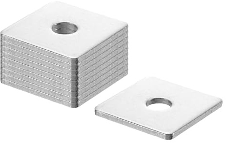 QUARKZMAN 20Pcs 1-9/16 Piastra Quadrata per Bullone 3/8, 201 Acciaio Inossidabile Piastra di Supporto Rondelle Piatte Distanziale Guarnizione per Riparazione(Spessore 0.08)