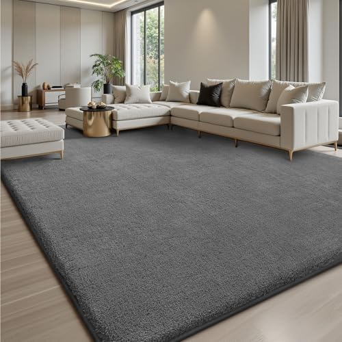 Treeboy Teppich Wohnzimmer 140x200 Grau Carpet Teppiche Schlafzimmer Rug | Waschbarer Modern Gegend Teppiche,Rutschfester Flauschig Kurzflor Teppich Rug für Kinderzimmer Mädchen Junge, Schlafzimmer