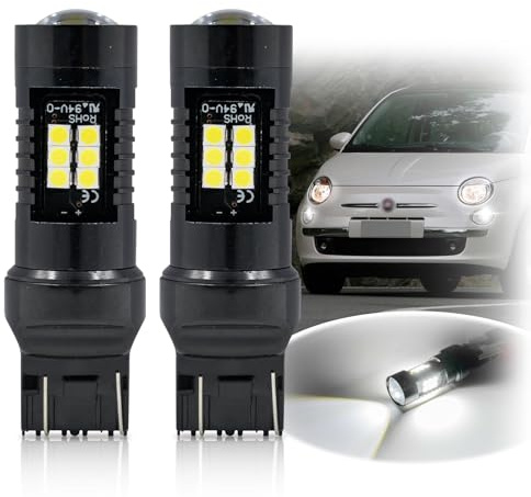 njssjd Bombillas LED DRL Luces de Circulación Diurna T20 W21/5W Compatibles con F.iat 500 2007–2014, 500C 2009–2014, Abarth 500/500C 2008–2014 – Canbus Blanco Xenón 6000K Luz Diurna