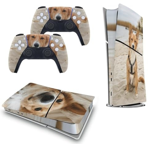 Personalized Skin for PS5 Slim Console Controller with Photos Pictures Custom for PlayStation 5 Slim Skins Wraps Customized Vinyl Sticker Decal Cover Compatible with PS5 (Slim Digital Version)
