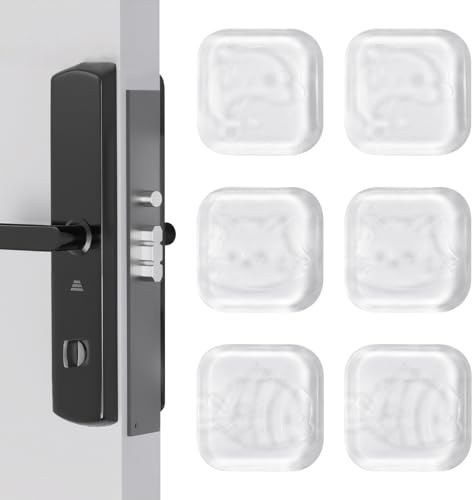 6 Piezas Topes de Puertas, Transparentes Para Puerta Autoadhesivo 40×6mm, Topes Transparentes Autoadhesivos para Puertas, Protectores de Pared de Silicona para Pared, Muebles, Baños (Cuadrada)