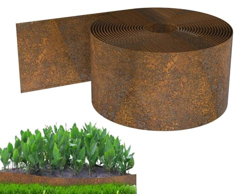 Mppchhn Bordatura per Paesaggistica,Bordo Aiuole Fiori - Recinzione Decorativa in Metallo da 10 Metri per Giardino Terrazzo Cortile Aiuole Esterno