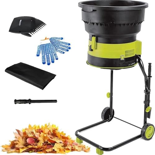 XINRISHENG 2500W Electric Leaf Mulcher/Shredder, Garden Compost Shredder, 8000RPM Electric Chipper with Wheels And Storage Bag,30