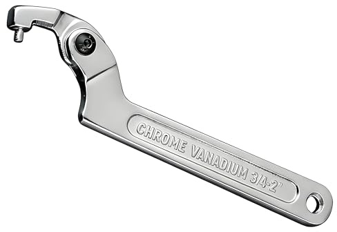 HSUYUN Open-end Adjustable Wrench Ajustable 19-51mm, Llave Inglesa Cromo-Vanadio, Llave De Gancho Ajustable En C, Herramienta Profesional para Fontanería y Contadores de Agua