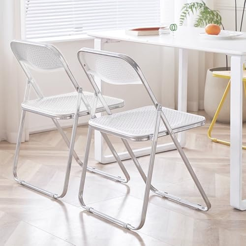 XUEGW 6 Stühle im Set, zusammenklappbarer Stuhl mit atmungsaktiver Mesh-Sitzfläche und robustem Metallrahmen