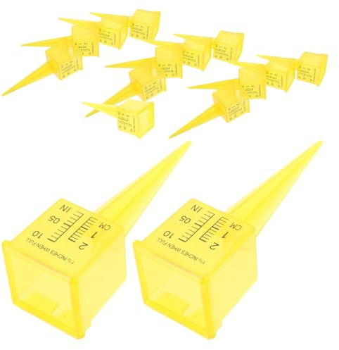 ifundom Lot de 15 Pluviomètres pour Arroseur Automatique avec Piquet Et Grands Chiffres Pluviomètre pour Pelouse Jauge d'eau pour Mesurer Les Précipitations Pluie Et Neige