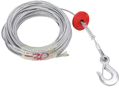 Qcwwy Steel Winch Cable, 0.24in X 98.4ft Heavy Duty Wire Rope with 17637lbs Capacity for Tow Truck and Crane