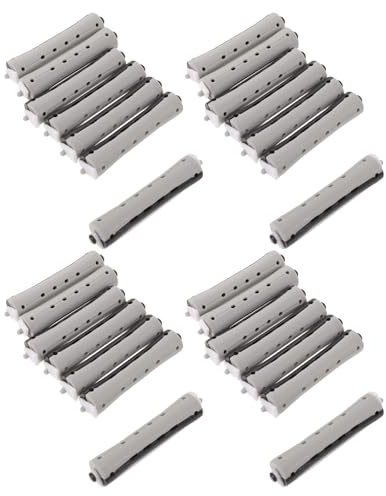 Housoutil Tiges de Permanente en Plastique Noir 30pcs Légères et Polyvalentes pour Coiffure à Domicile ou Salon, Bigoudis Spirale pour Cheveux Naturels