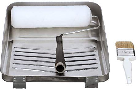 Seachoice Kit di pittura in metallo, 4 pezzi, 22,9 cm, telaio in filo, 5,1 cm, pennello doppio largo per trucioli, rullo da 22,9 cm, vassoio per vernice