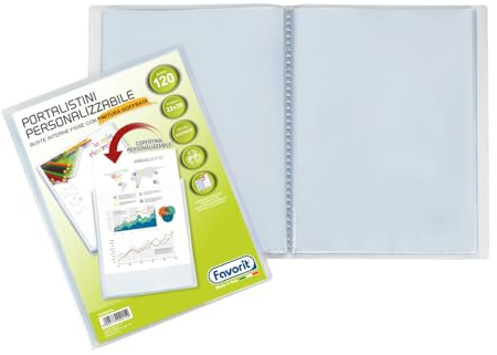 Favorit Portalistino Personalizzabile, 120 Fogli, Tasca Frontale 22x30 cm