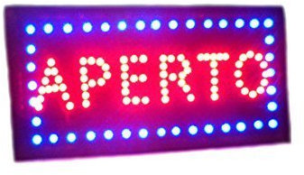 Insegna luminosa a led tabella aperto fantastico effetto luminoso