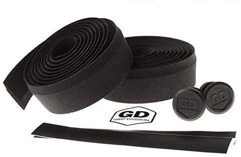 GD Grip Division Roubaix – mycket bekvämt vägcykelstyreband – Eva/silikon – 178 x 3 cm – svart..