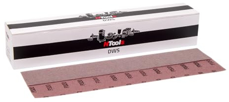 APP DWS - 50 hojas de lija de malla de 320 granos, 70 x 420 mm | Papel de lija para madera, masilla, barniz y plástico | Uso en seco o al agua, compatible: lijadoras manuales con aspiración