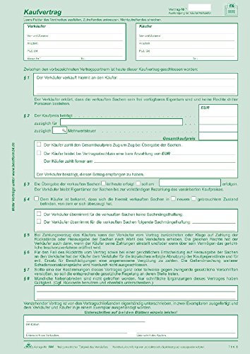 Universal-Kaufvertrag - SD, 1 x 2 Blatt, DIN A4(Liefermenge=50)