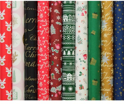 10 Rollen Weihnachtspapier, Geschenkpapier WEIHNACHTEN 2m x0,7m