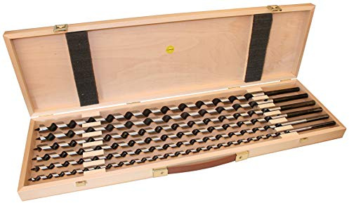 FAMAG 1410 Schlangenbohrer WS Lewis 6-teiliger Satz im Holzkasten 10-20x650mm, Schaft 9,8-13mm, Spirallänge 535mm - 1410.600, Metall