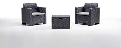 Bica 9073.4 Set Nebraska Salottino 2 Posti, Antracite, 155 x 150 x 79 cm