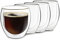 Verres Duos Feelino à double paroi, tasse thermos, pour garder les boissons chaudes ou froides plus longtemps Lot 06 : 4 x 310 ml Jumbo.