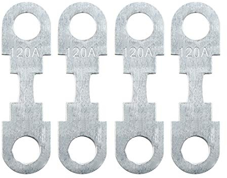 sourcing map 4pcs 120a fusible plano tira metal tono plateado para auto automotriz dc 32 v universal