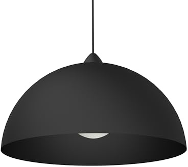 L+ Hängelampe Schwarz Pendelleuchte Modern minimalistisch Hängelleuchte Fassung E27 Lampenschirm Modern Metall schwarz 40cm