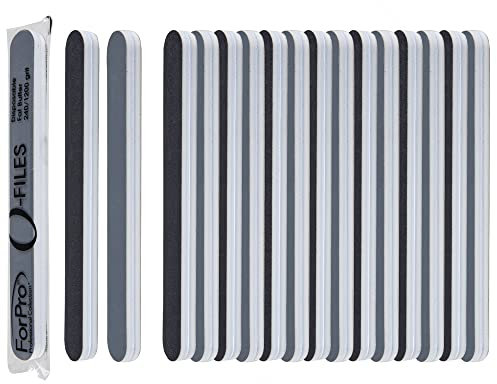 ForPro Professional Collection O-Files Fat Buffer, 240/1200 Grit, Double-Sided Manicure & Pedicure Nail Buffer, Individually-Wrapped, Disposable Nail File, 6” L x .75” W, 50-Count