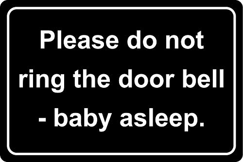 Please do not ring the doorbell Baby sleeping Sign - Self adhesive sticker 200mm x 150mm